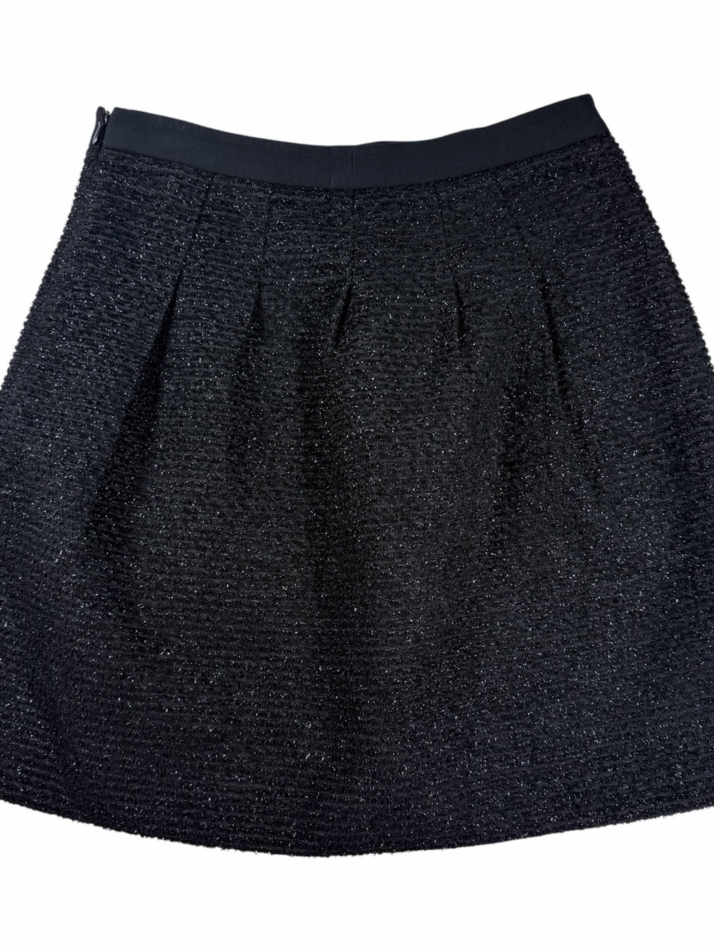 LOFT Metallic Tweed Mini Skirt Size 6 Black Textured A-Line - Picture 8 of 10